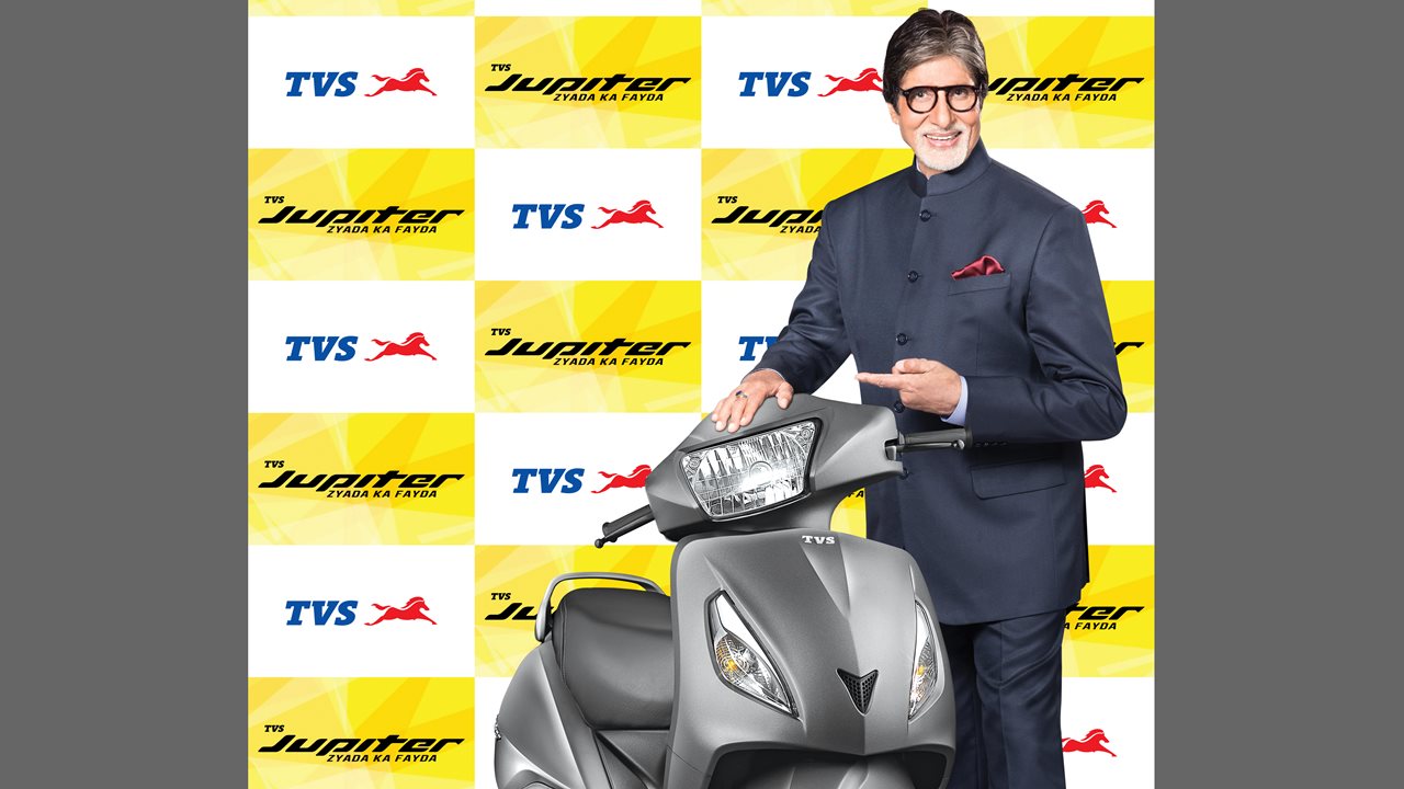 Amitabh Bachchan with TVS Jupiter