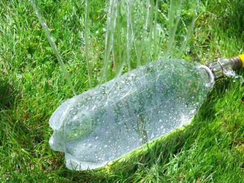 Lawn Sprinkler made out of waste plastic bottles